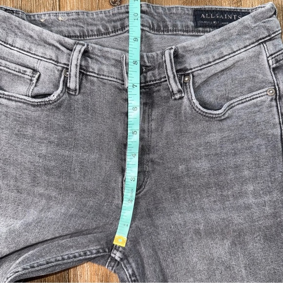 ALL SAINTS Grace Skinny Ankle Jean Washed Black Mid Rise - Picture 6 of 12